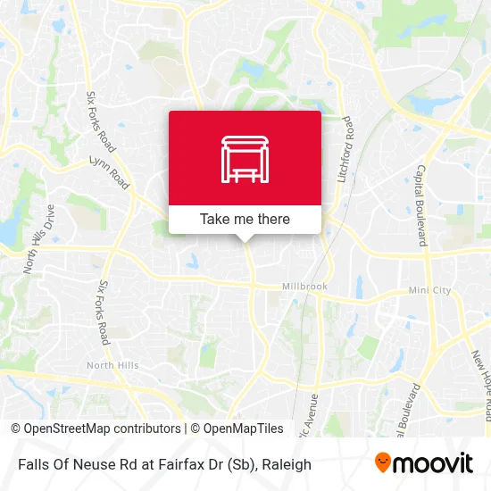 Falls Of Neuse Rd at Fairfax Dr (Sb) map