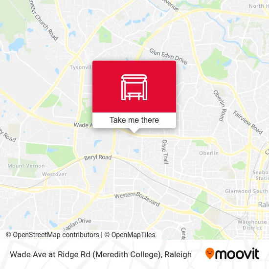 Wade Ave at Ridge Rd (Meredith College) map