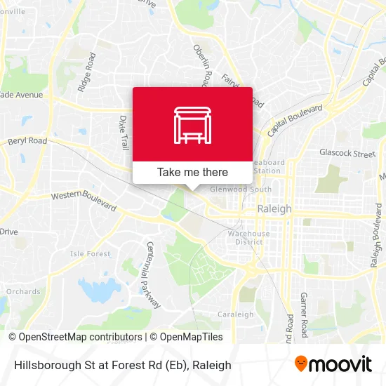 Hillsborough St at Forest Rd (Eb) map