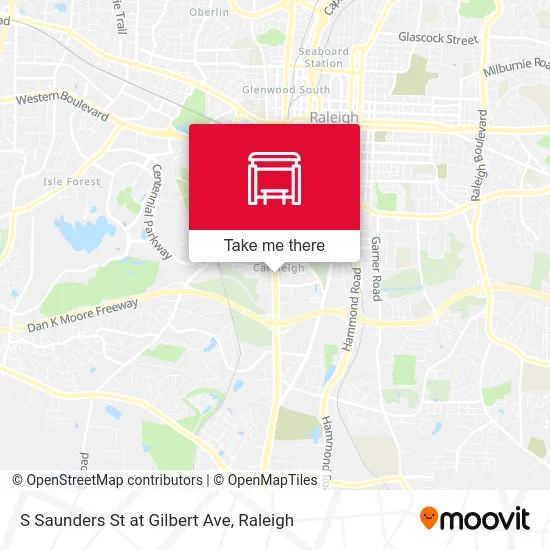 S Saunders St at Gilbert Ave map