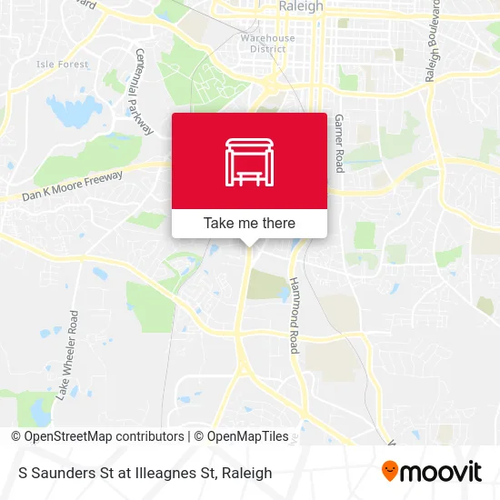 S Saunders St at Illeagnes St map