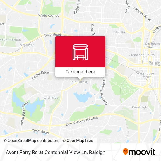 Avent Ferry Rd at Centennial View Ln map