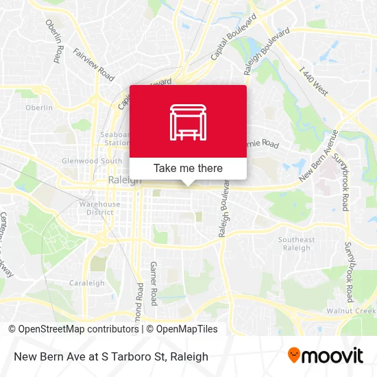 New Bern Ave at S Tarboro St map