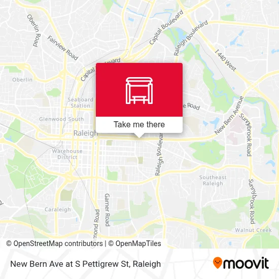 New Bern Ave at S Pettigrew St map