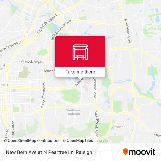 New Bern Ave at N Peartree Ln map