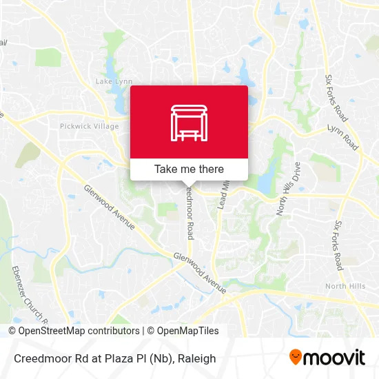 Creedmoor Rd at Plaza Pl (Nb) map
