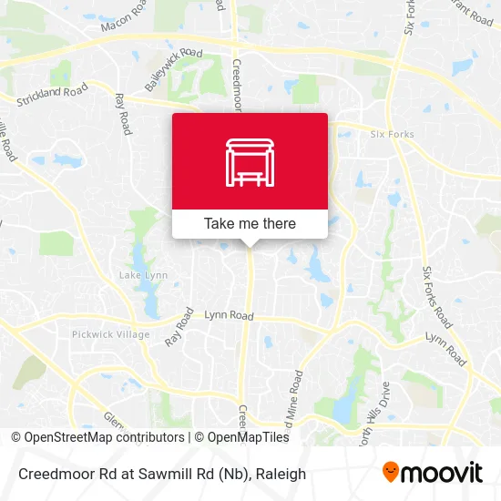 Creedmoor Rd at Sawmill Rd (Nb) map