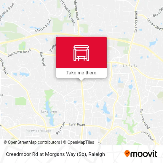 Creedmoor Rd at Morgans Way (Sb) map
