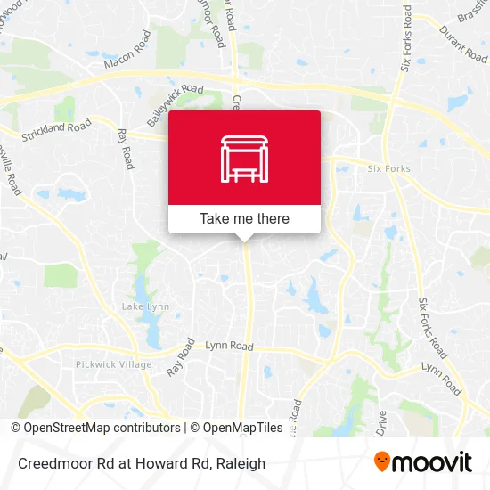 Creedmoor Rd at Howard Rd map
