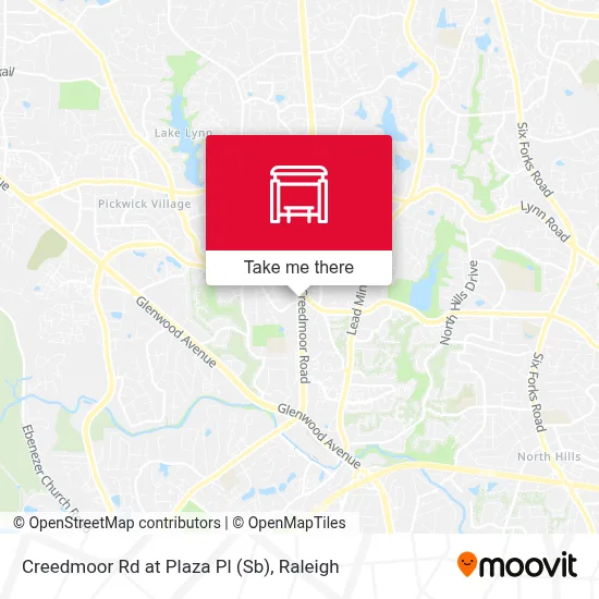 Creedmoor Rd at Plaza Pl (Sb) map