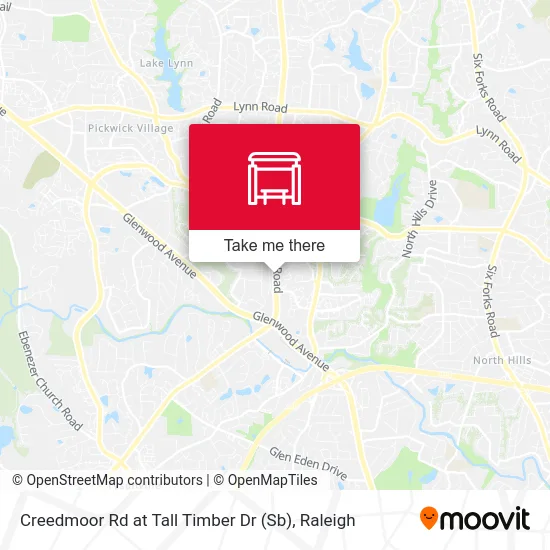 Creedmoor Rd at Tall Timber Dr (Sb) map