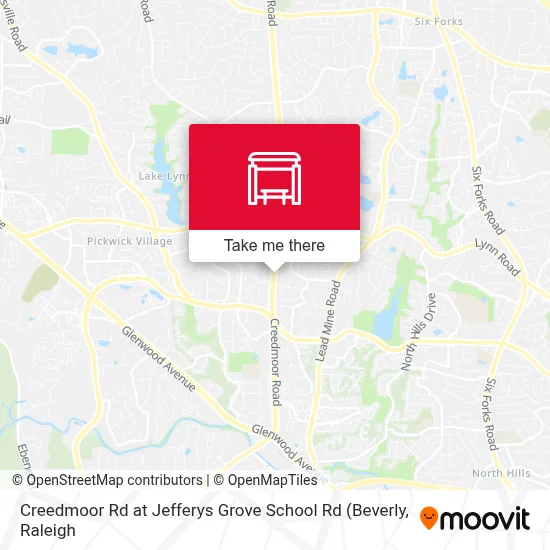 Creedmoor Rd at Jefferys Grove School Rd map