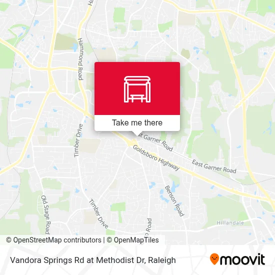 Vandora Springs Rd at Methodist Dr map