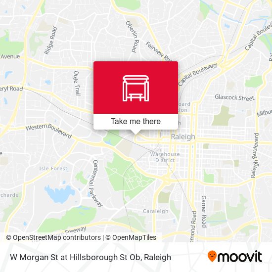 W Morgan St at Hillsborough St Ob map