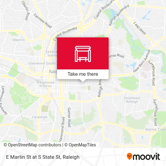 E Martin St at S State St map