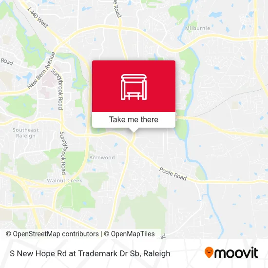 S New Hope Rd at Trademark Dr Sb map