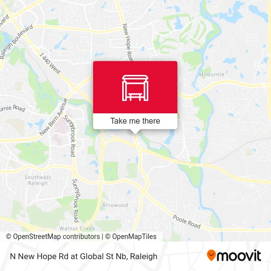 N New Hope Rd at Global St Nb map