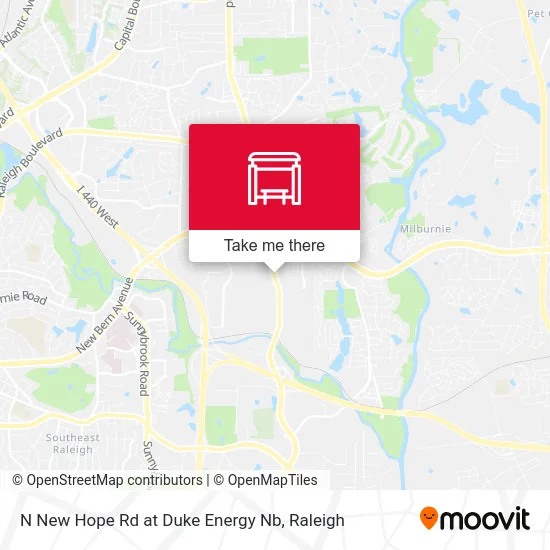 N New Hope Rd at Duke Energy Nb map