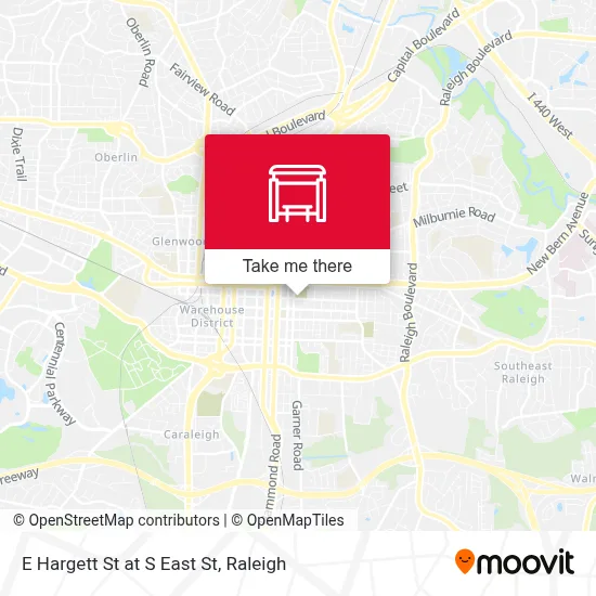 E Hargett St at S East St map