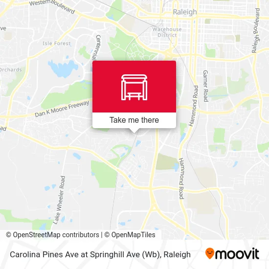 Carolina Pines Ave at Springhill Ave (Wb) map