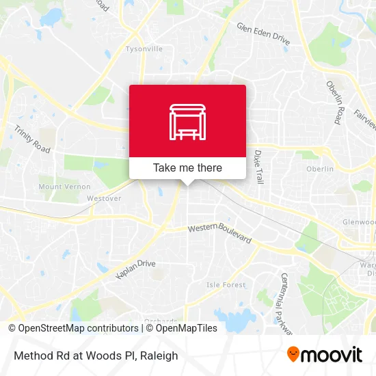 Method Rd at Woods Pl map