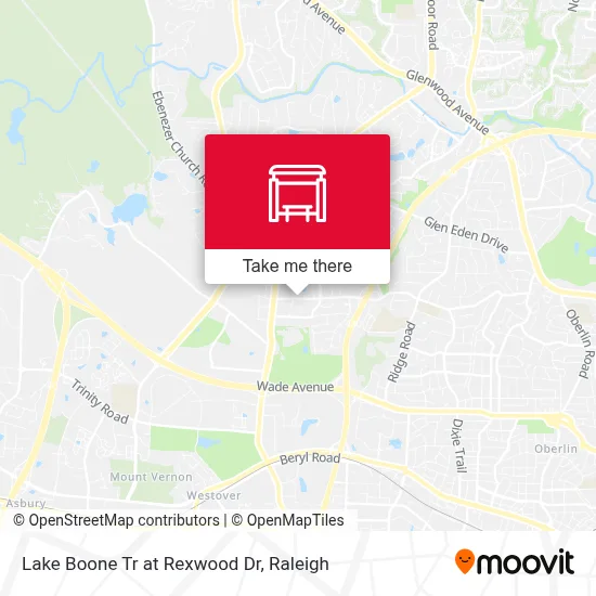 Lake Boone Tr at Rexwood Dr map