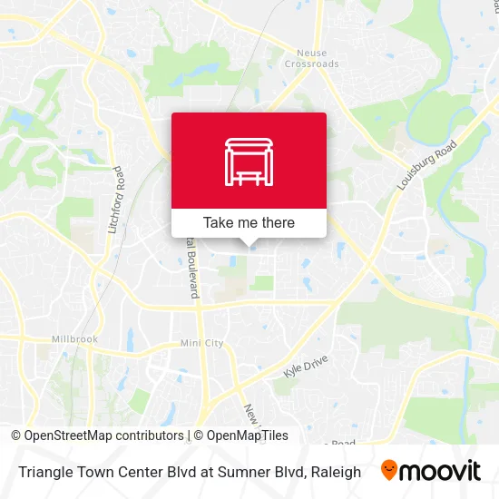Triangle Town Center Blvd at Sumner Blvd map