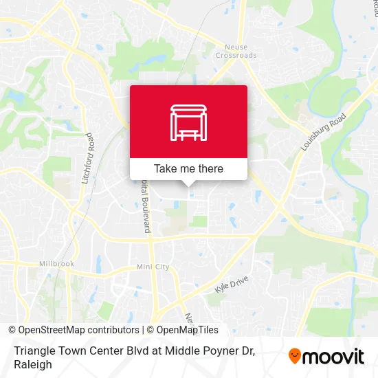 Triangle Town Center Blvd at Middle Poyner Dr map