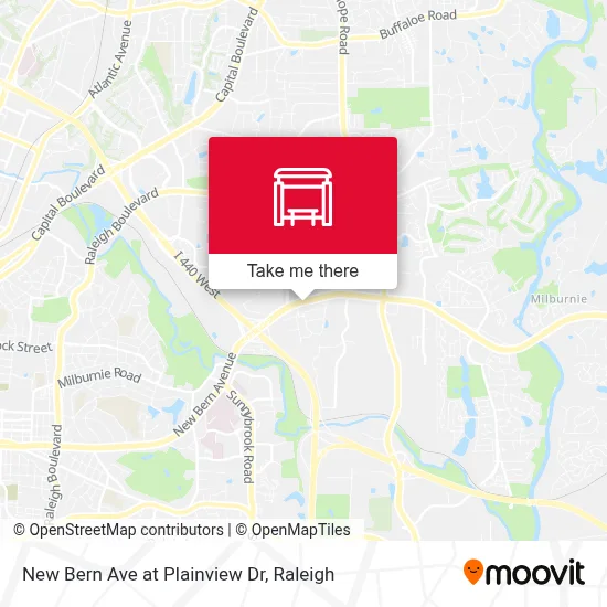 New Bern Ave at Plainview Dr map