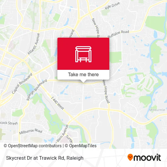 Skycrest Dr at Trawick Rd map