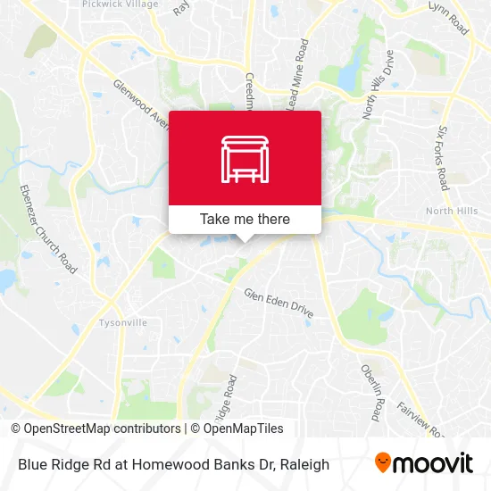 Blue Ridge Rd at Homewood Banks Dr map
