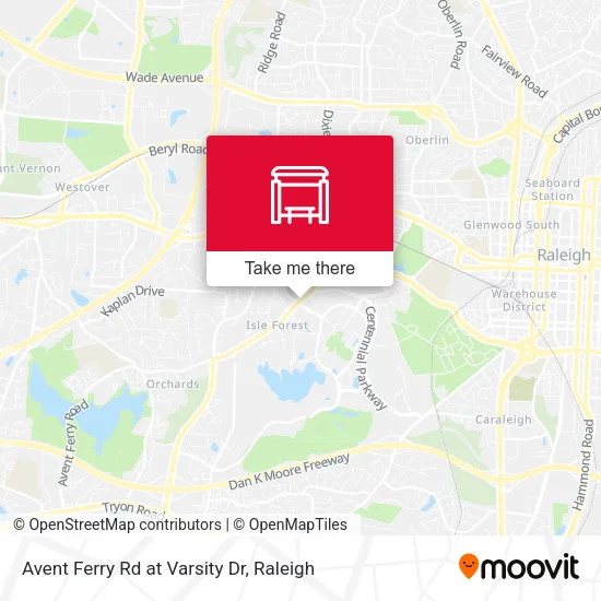 Mapa de Avent Ferry Rd at Varsity Dr