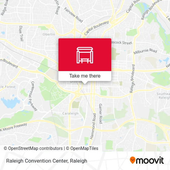 Mapa de Raleigh Convention Center