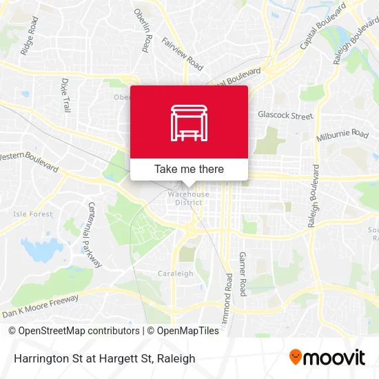 Harrington St at Hargett St map