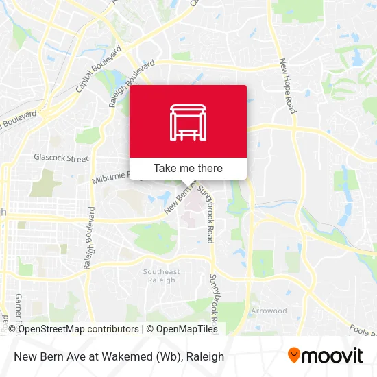 Mapa de New Bern Ave at Wakemed (Wb)