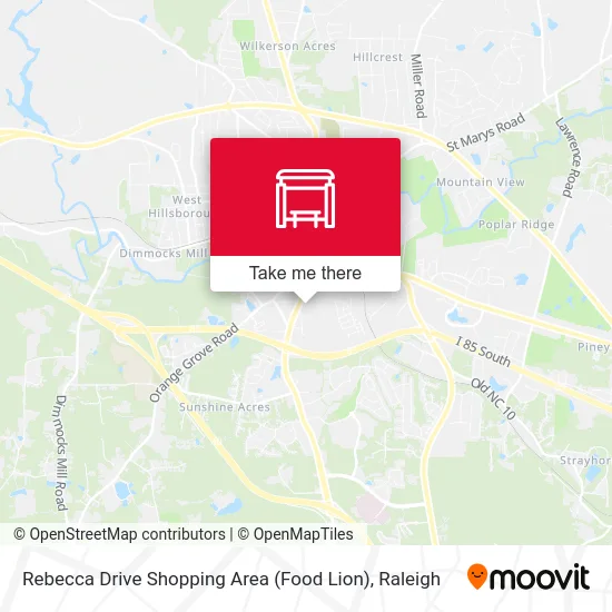 Rebecca Drive Shopping Area (Food Lion) map