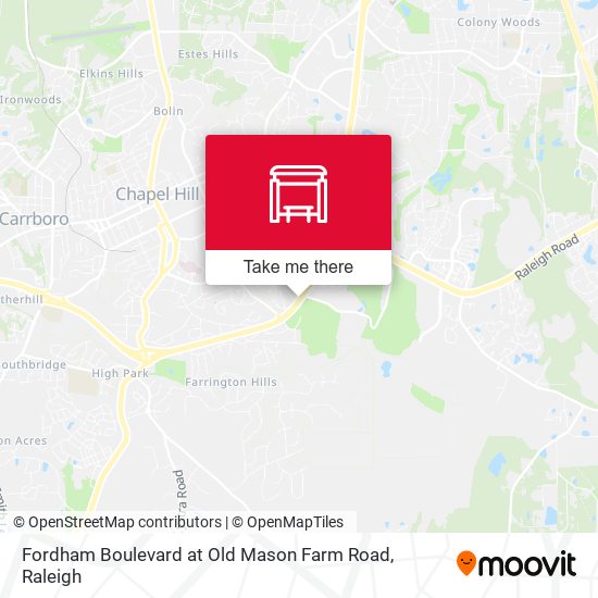 Fordham Boulevard at Old Mason Farm Road map
