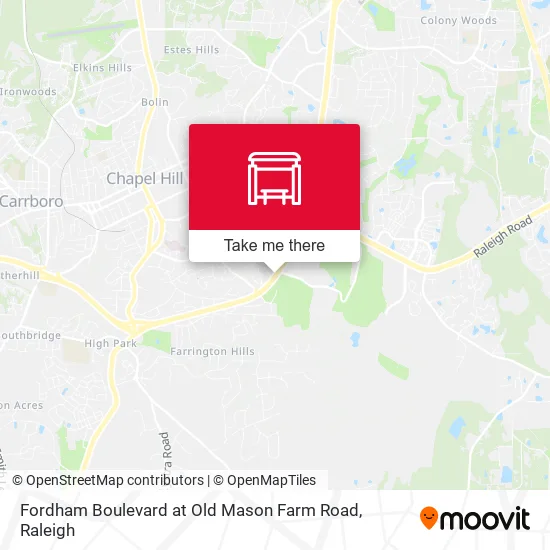 Mapa de Fordham Boulevard at Old Mason Farm Road