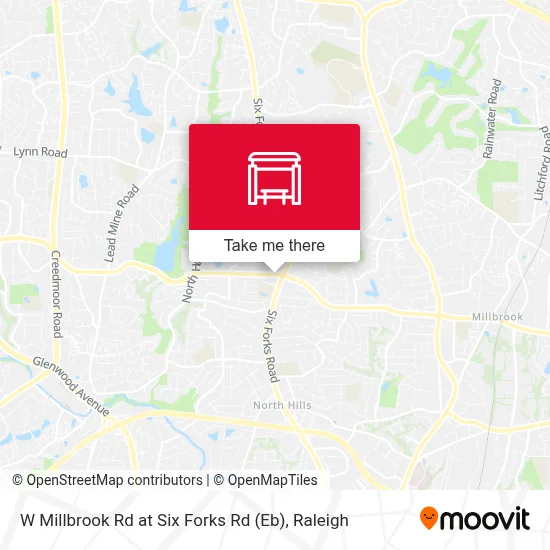 W Millbrook Rd at Six Forks Rd (Eb) map