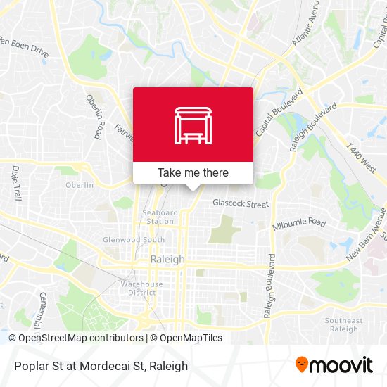 Poplar St at Mordecai St map