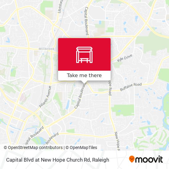 Capital Blvd at New Hope Church Rd map