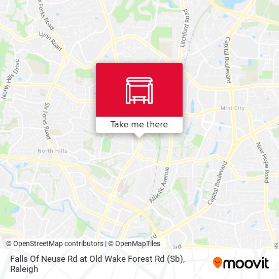 Falls Of Neuse Rd at Old Wake Forest Rd (Sb) map