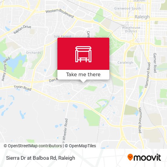Sierra Dr at Balboa Rd map