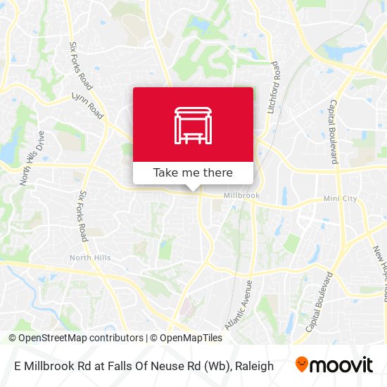 E Millbrook Rd at Falls Of Neuse Rd (Wb) map