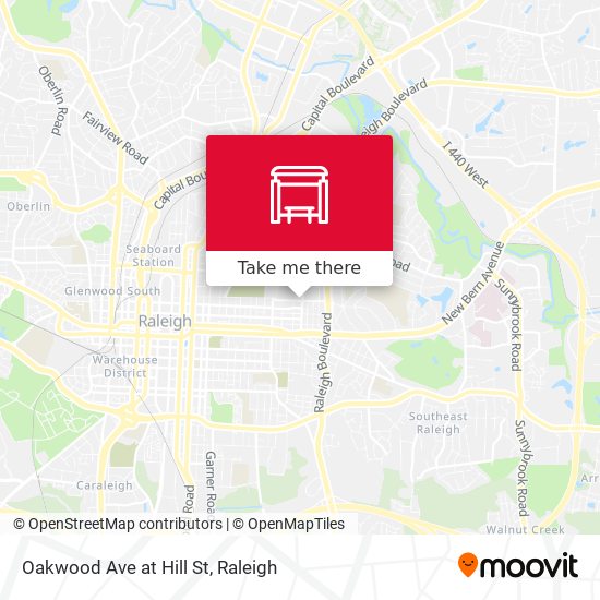 Mapa de Oakwood Ave at Hill St
