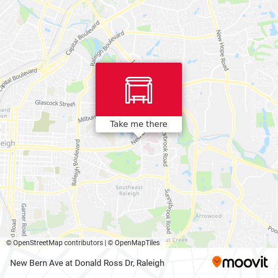 New Bern Ave at Donald Ross Dr map