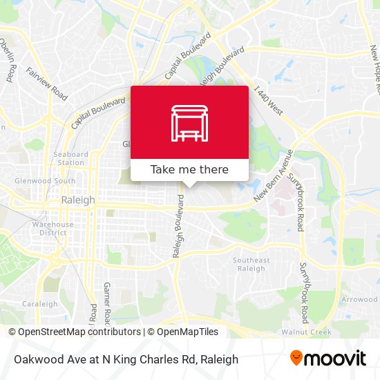 Mapa de Oakwood Ave at N King Charles Rd