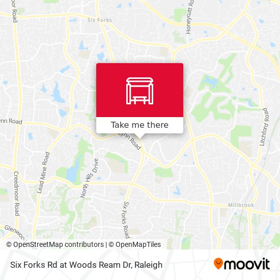 Six Forks Rd at Woods Ream Dr map