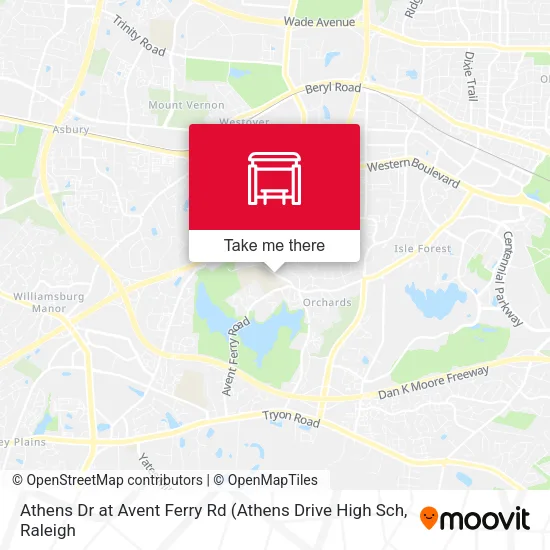 Athens Dr at Avent Ferry Rd map