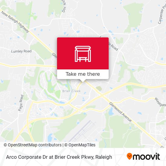 Arco Corporate Dr at Brier Creek Pkwy map